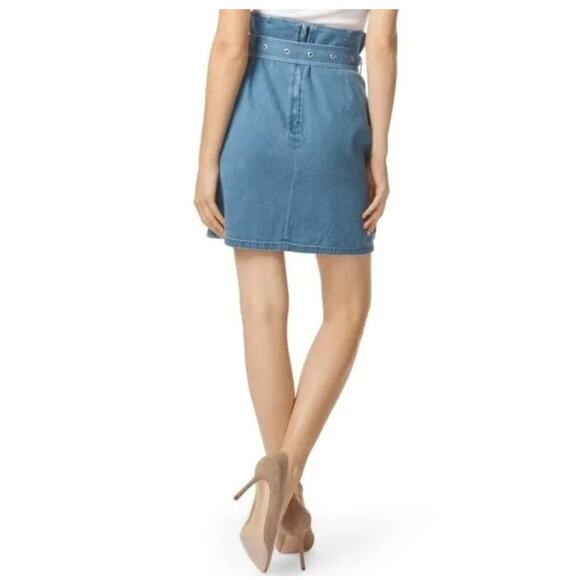 J Brand Tranquil Pleat Belted Short Denim Mini Skirt Medium - Picture 4 of 9